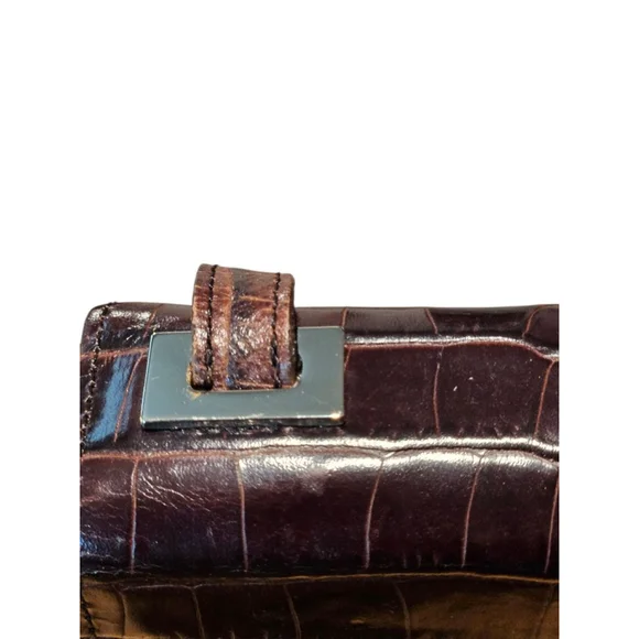 Enzo Angiolini Croc-Embossed Crossbody Bag in Brown - Picture 16 of 16